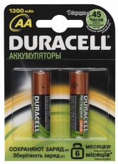 Аккумулятор (батарейный блок) для фотокамеры Duracell HR6-2BL 1300mAh AA (2шт. уп)