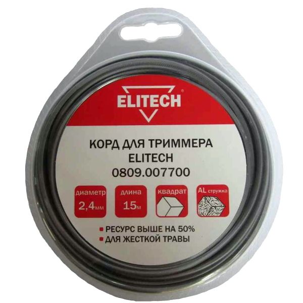 Леска для садовых триммеров Elitech 809.0077 (2,4 мм, 15 м, )